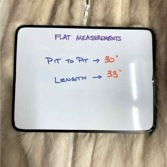 Vintage Oversized Beige Leather Tan Fur zip Front Jacket Coat XXL - Picture 4 of 16